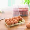 Пластиковая коробка для хранения яиц Организатор Организатор Хранение 15 яичных бункеров с открытым портативным контейнером для хранения яичных яиц DH5985