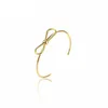 Rir Stainless Steel Gold Bow-knot Bracelets Unique Design Women Temperament Jewellery Bracelet Gift for Her Q0719