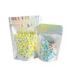 2021 New Packing Mylar Bag Aluminium Folie Hologram Rainbow Färgrik Mat Förvaring Extraktpåse Stå upp dragkedja Lockpackaging