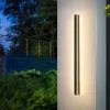 Lampada da parete a LED per esterni moderna impermeabile IP65 portico giardino applique da parete lunga camera da letto interna decorazione comodino lampada di illuminazione in alluminio