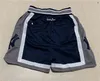 Basketball shorts Team Baseball Juste Don Sport Wear Pant avec Pocket Zipper Sweatpants Blue Blanc Blanc Black Men Cousue