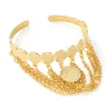 Bangle Dubai Gold Tassels Banles for Women Arabic Trendy Monety Bridal Biżuteria Rozmiar Cooper Bransoleiera2031