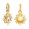 Passend für Pandora Armbänder 20pcs Gold plattiert Sonnenblumenblütenheize Zauberer Perlen Silber Charms Perle für Frauen DIY European Halskette Schmuck