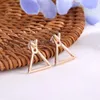 Stud 1 Pair Triangle Square Kolczyki Dla Kobiet Modne Proste Minimalistyczny Złoty Kolor Geometryczny Metal Earing Biżuteria Akcesoria