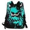 Rucksack schwarzer Tintenfisch mit leeren Augen auf Cyan Splatter Maske niedliche Rucksack für Männer Frauen Bücher weibliche Schule 20213451574