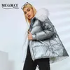 Kolekcja Miegofce Zimowa Kurtka Damska Jasne Kolory Kaptur z Fur Moda Casual Parkas Ciepły Płaszcz Z Kapturem D21520 211130