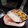 ONEUP Portable 304 Stainless Steel Lunch Box Japanese Style Compartment Bento Kitchen Leakproof Food Container 211104