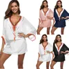 Femmes en dentelles de lacets Cardigan Bikini Cover Up Beach Swimwear Kimono Shirt Bikinis Summer Bathing Fissure One Piece 2021 Sarongs