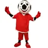Costume de mascotte de football rouge Halloween Qualité Qualité Dessin animé Anime Thème Personnage Taille adulte Taille de Noël Carnival Anniversaire Fête Robe Fantaisie