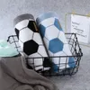 Peuter Sofa Crib Bed Baby Dekens Super Soft Born Swaddle Wrap Quilts Football Style Gebreide kinderwagen Covers 210417