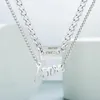 Ожерелья кулон Персонализированные английский алфавит метка Многослойное титановое стальное ожерелье женское хип-хоп стиль ключицы цепь