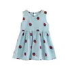 Aardbei Print Sundress Kids Kinderkleding Zomer Mouwloze Prinses Jurken Toddler Baby Meisjes Dragen Casual Jurk Q0716