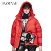 Jazzevar Winter Fashion Street Designer Marca para mujer Pato blanco Down Jacket Pretty Girls Outerwear abrigo con cinturón 211007