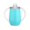 10oz kinderwaterfles mokken roestvrijstalen tuimelaars met handvat reizen baby sippy cup bap gratis wwq