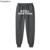 Kvinnliga män Fashion Quality Fleece Trousers Still Softish Jogging Pants Hip Hop Streetwear Sweatpants Men's 34