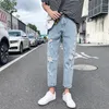 Jeans baggy pour hommes pantalons garçon pantalons pour hommes jambe large surdimensionné salopette en jean Cargo Boys310Q
