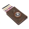 محفظة Apple's Apple's Vintage Genuine Wallet Wallet Airtags Case Business Men Pank حامل ل 8 بطاقات 252 أ