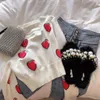 Tops de malha jumpers Casual O-pescoço Coração bonito impressão de manga comprida camisola feminina feminina suéteres 210520