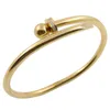 2023 Bangle rostfritt stål guldfärg kristallarmband lyx varumärke snygga skruvar armband för kvinnor tjej dekoration smycken tillbehör gåva