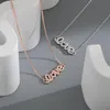 Hängsmycke Necklaces Design Sweet Fancy Smycken Brev Kärlek Crystal CZ Zirconia Halsband för Alla hjärtans dag