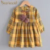 Bear Leader Girls Abito Autunno Abito Moda Vestito di pelliccia e vestito da maglia Abiti BluFrucy Abiti manica lunga Bambino Bambini Abbigliamento 210708