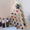 Árvore de Natal Rack de vinho de madeira Calendário de contagem regressiva 24 dias presentes de suporte de garrafa de feriado Xmas decorações 211019