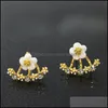 Boucles d'oreilles Bijoux Femmes coréennes Anti Allergique Or Sier Rose Daisy Fleur Oreille Nai Boucle D'oreille Pour Dames Mode Cadeau Drop Livraison 2021 0Xjh