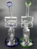 Groen/Blauw Glas Water Waterpijp met Filter Waterpijp Olie Dab Rig Recycler Pijpen 14mm vrouwelijke gezamenlijke accessoires