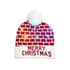 Latest LED Christmas knitted hat flanging ball American warm decorative hat with light