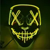 Halloween Horror Mask LED Toys Glödande masker Purge Shield Val Mascara Kostym DJ Party Light Up Glöd i mörkret 10 färger