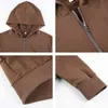 Casual Brown Y2k Hoodie For Girls Women Fashion Harajuku Long Sleeve Zip Up Kawaii Pink Sweatshirt Cropped Tops Clothes 210510