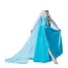 Girls Princess Dress Cosplay Costume Children Kids For Party Sleeveless Blue