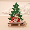 Christmas decorations creative color painting wooden pendant assembly sled car ornaments puzzle gift