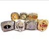 Trendiges Design Tiger Alloy Diamond Championship Ring für Herren, 7-teiliges Set