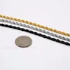 4 mm 21 6 Zoll hochglanzpolierte Seilkette Halskette Edelstahl Herrenschmuck Gold Schwarz in loser Schüttung Chains185b