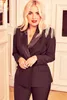 Black Noble Blazer Suits Women Beading Tassel Evening Party Pants Suit Tuxedos Mother of the Bride Formal Wear 2 Pieces