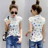 Cotton Women T-shirts Casual Dolka Dot Printed Tops Tee Summer Female Short Sleeve Stretchy T shirt Womens Clothing T03709B 210421