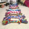 Pets Dog Cotton Chews Knot Toys Colorful Durable Braided Bone Rope 18CM 5CM Dog Cat Toys8324567
