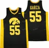 NCAA Iowa Hawkeyes Basquete 55 Luka Garza College Men Men Pure Cotton Team Marinha Azul Branco Amarelo Respirável