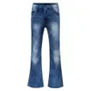 Mens Grandes Calças de Jeans Botão de Bootcut Calças Perna Solto Masculino Design Clássico Denim Bund Bund Bell para Homens Hosen Herren 210723