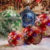 PVC Inflável 60cm Bolas de Natal Decorações Ao Ar Livre Atmosfera Festiva Baubles Brinquedos Pequenos Lanterna Casa Presente Bola Ornamento 211027