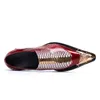 Brittiska handgjorda Oxford -skor för män Snake Skin äkta läder metalldekoration slip på kostym bröllopskor fest lyxsko