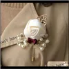 Pins Broschen Jewelrycor Bräutigam und Braut liefert künstliche Sternal Blumenbrosche Hochzeitszeremonie 17 Farben Pins Drop Lieferung 2021 H