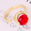 Cluster Rings Ly Faceted Copper Inlaid Zircon Ring Multicolor Opening Adjustable Simple Fashion Design Jewely For Women