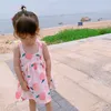 Yaz Sling Kız Elbise Çocuk Sundress Meyve Baskılı Toddler Elbise Kore Stil Çocuk Giyim Için 2-6Y 210515
