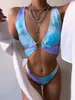costume da bagno da donna design di marca con cinturino ad anello bikini di alta qualità double face tessuto semplice sexy gratuito 210712