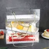 StoBag 10 pièces Transparent avec fond en papier boîtes fourre-tout bébé douche gâteau décoration fête d'anniversaire paquet support fournitures boîte H1231