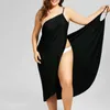 Черная упаковка саронг пляжное платье праздник носить женщин летом сексуальный халат повседневная без спинки плюс размер Vestidos 5XL 210526