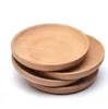 Round Wooden Plate Dish Dessert Biscuits Plate Dish Fruits Platter Dish Tea Server Tray Wood Cup Holder Bowl Pad Tableware Mat DAW54