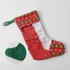 Newchristmas Decoration Sequins Stocking Osmas Tree décor d'arbre suspendu chaussettes Santa Claus Childy Candy Gift Sock Bag Festival
